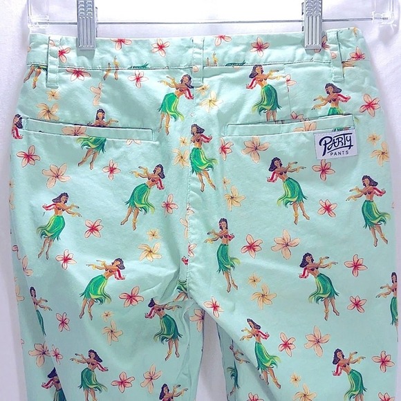 Bondi Party Pants Hula Girl Skinny Ankle Pants Green Size XS - Picture 5 of 16
